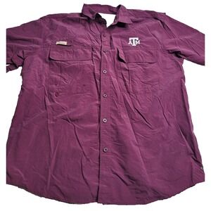 Chiliwear Texas A&M Aggies Short Sleeve‎ Button Down Maroon Shirt Men's XXL
